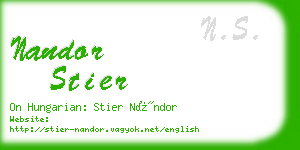 nandor stier business card